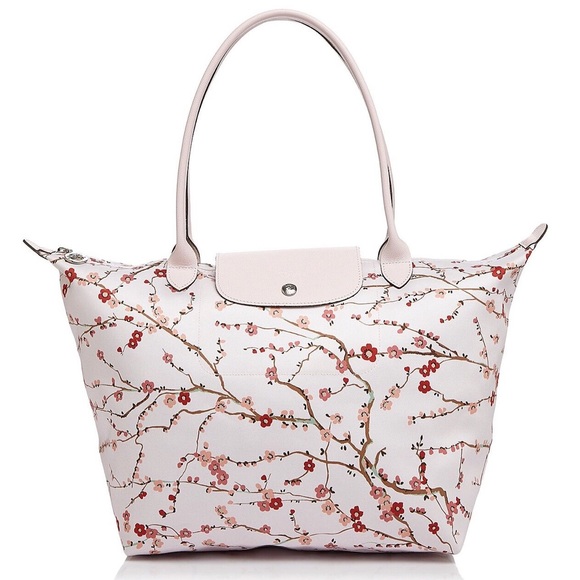 Longchamp Handbags - Longchamp Le Pliage Cherry Blossom Tote Bag